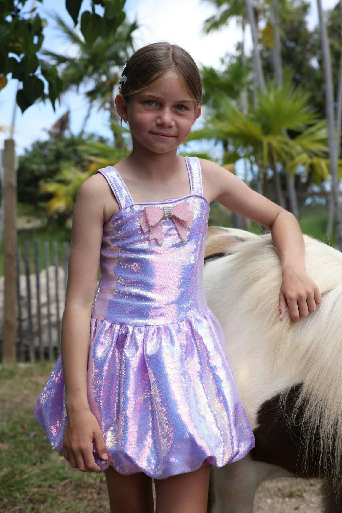 Lavender Haze Bow Bubble Dress