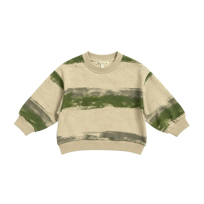 Green Brush Of Paint Relaxed Fit Sweatshirt