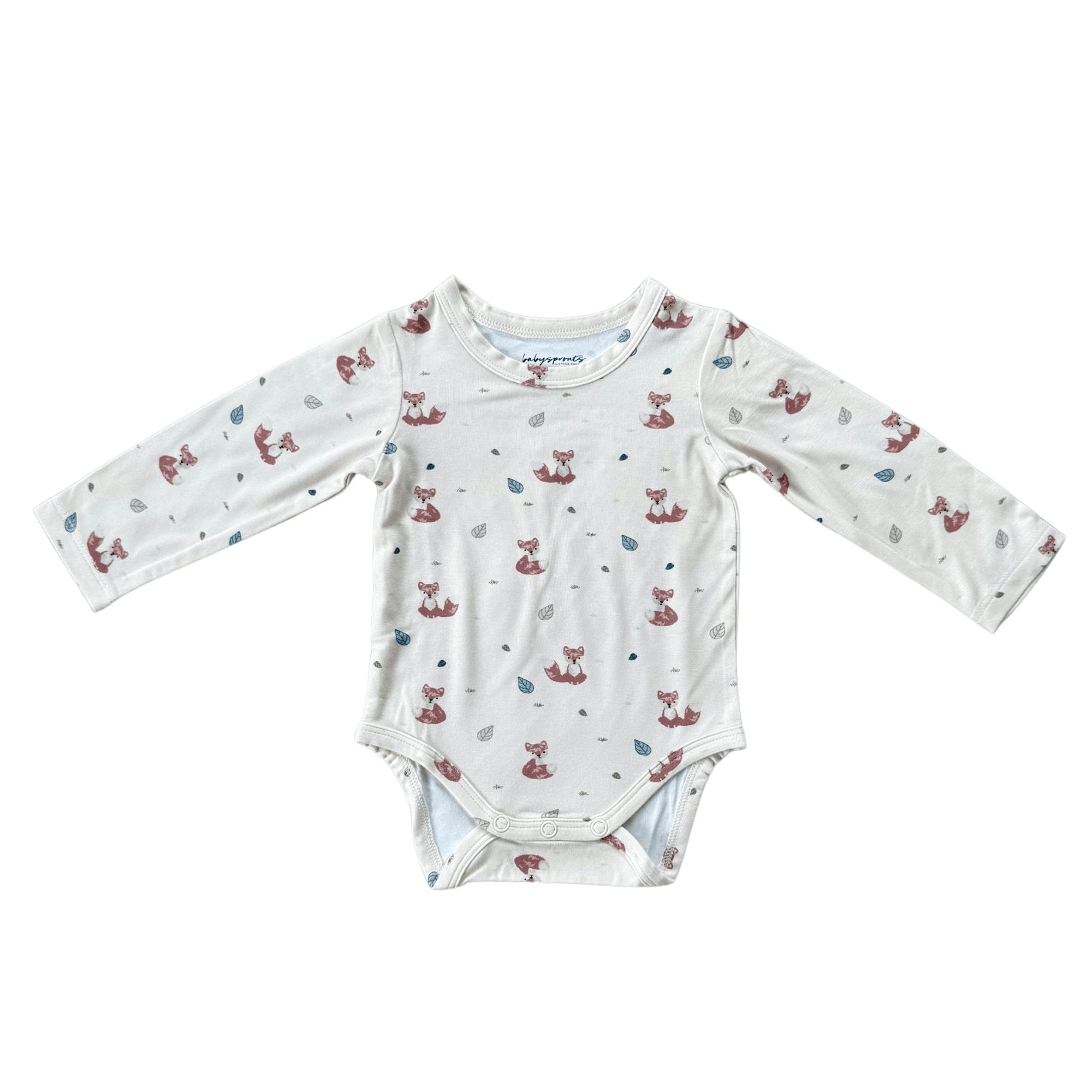 Baby Boy Long Sleeve Bodysuit in Lil Bro in Sage
