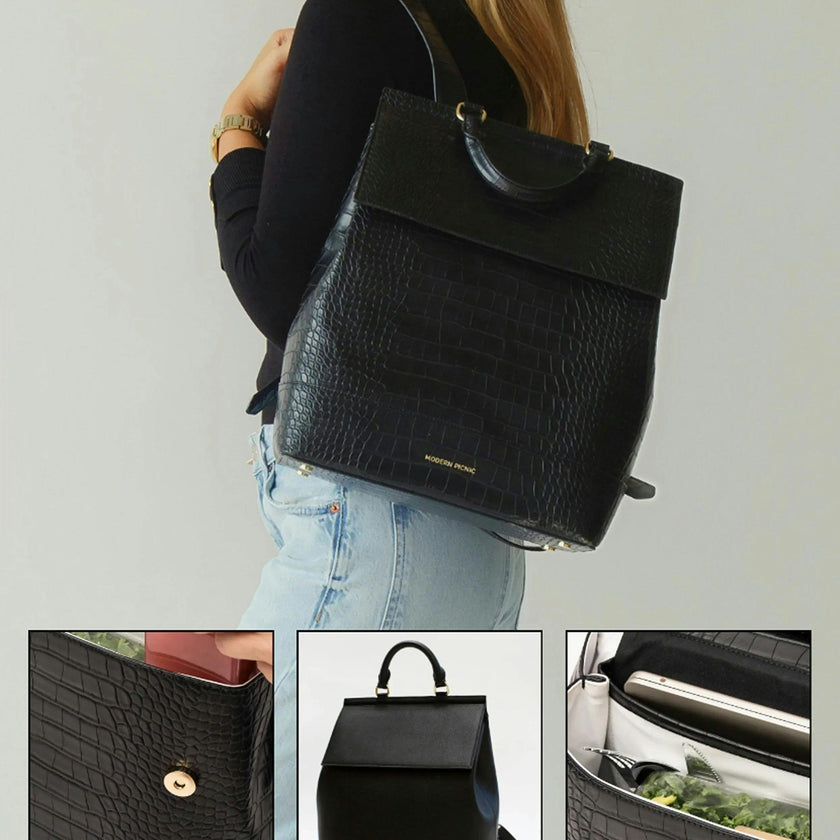 Women's Vegan Leather Padded Laptop Sleeve Backpack
