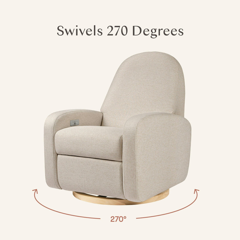 Babyletto Nami Electronic Recliner and Swivel Glider Recliner with USB port
