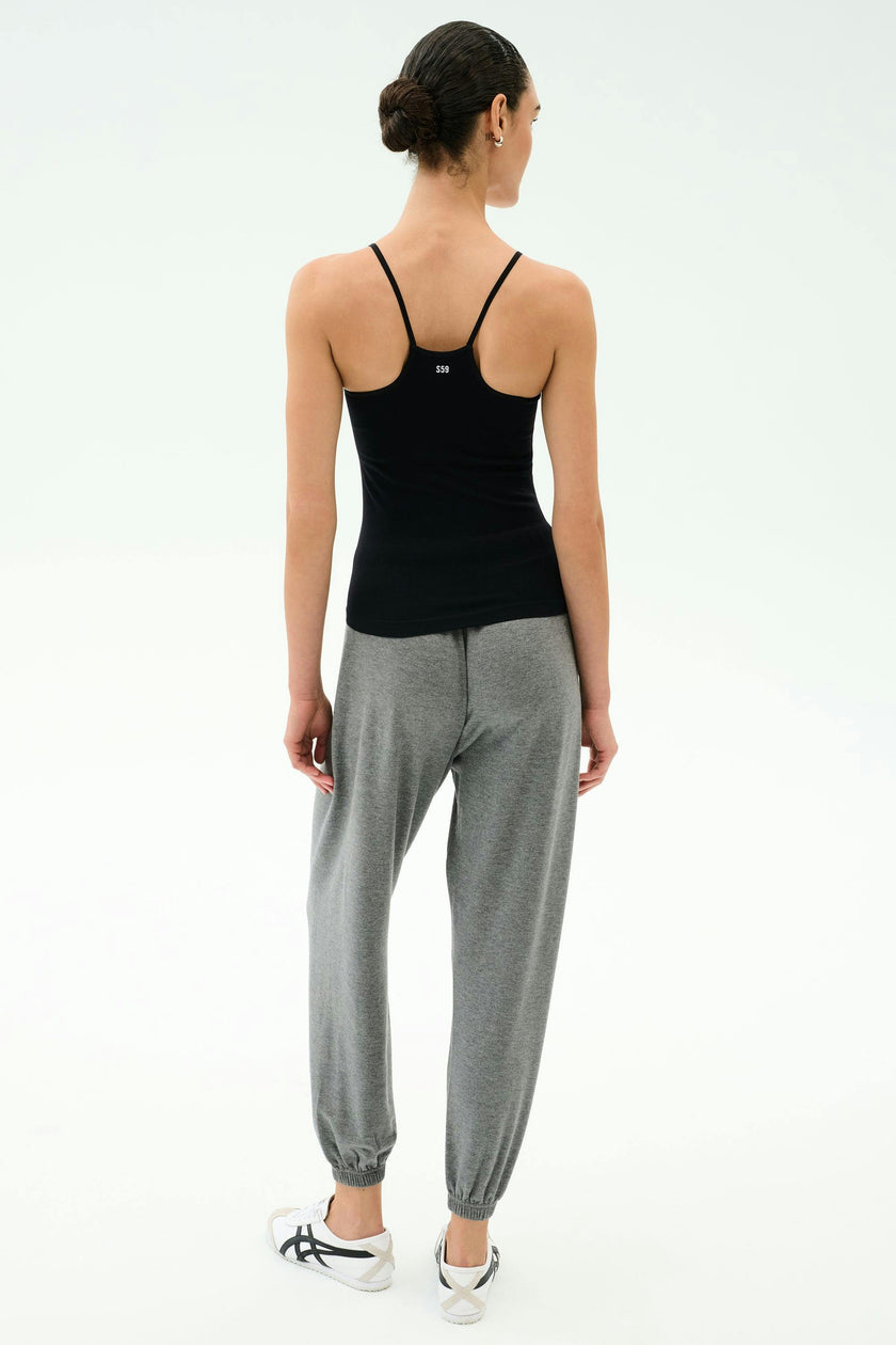 Loren Seamless Waist Length Tank - Black