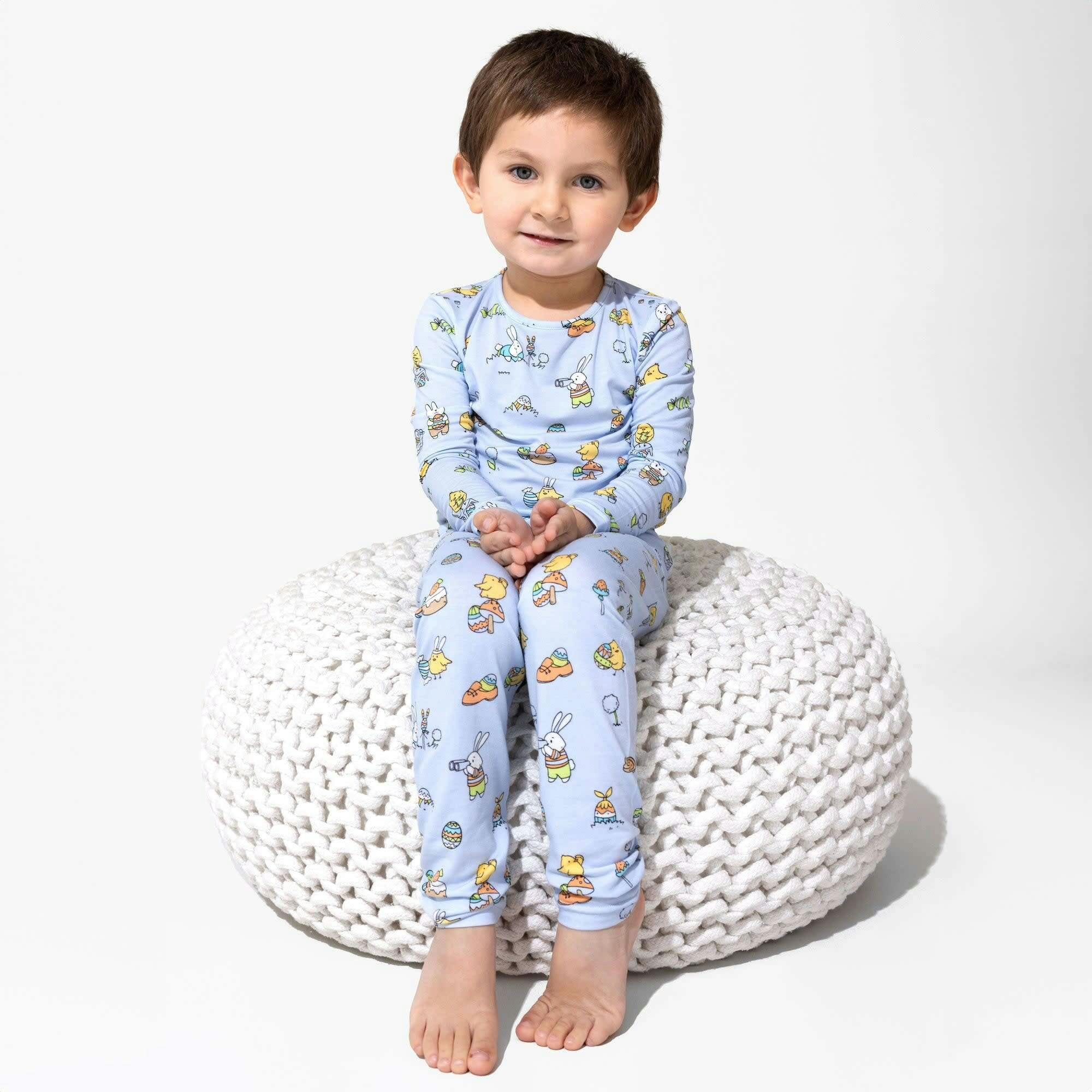 Easter Blue Bamboo Kids Pajamas