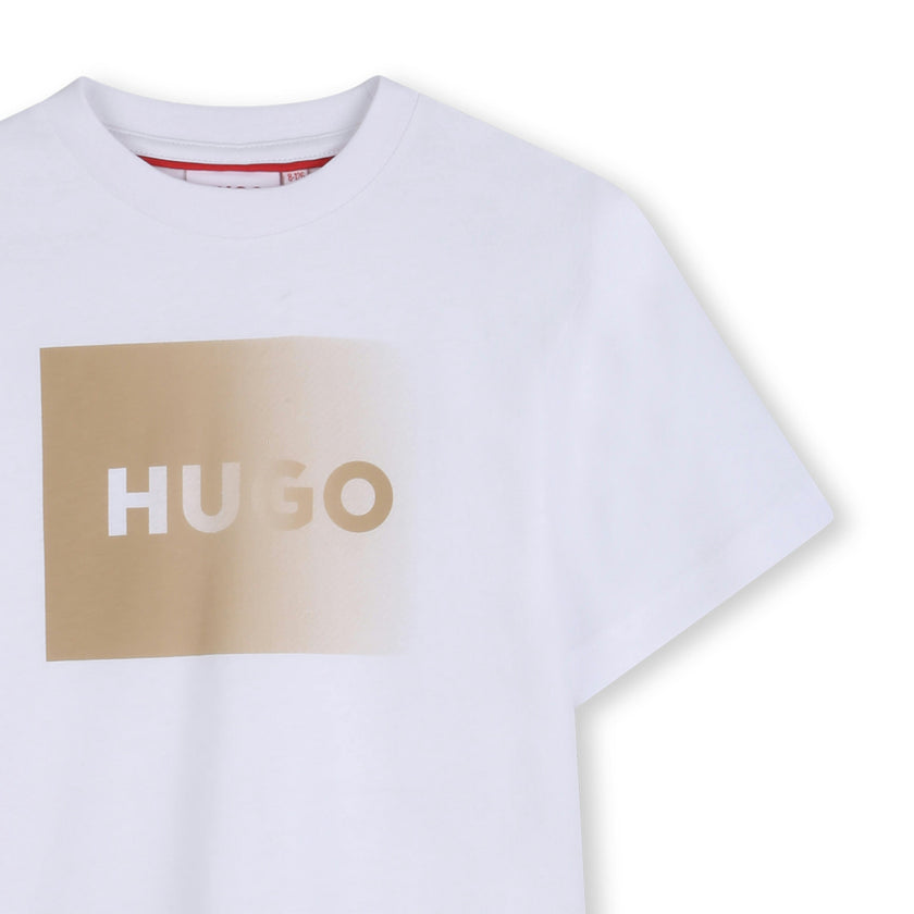 Boys White Mini Me White Logo T-Shirt