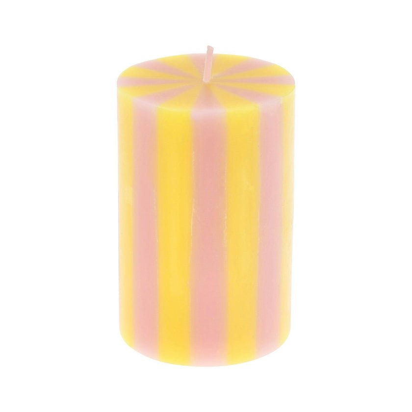 Bright Striped Pillar Candles