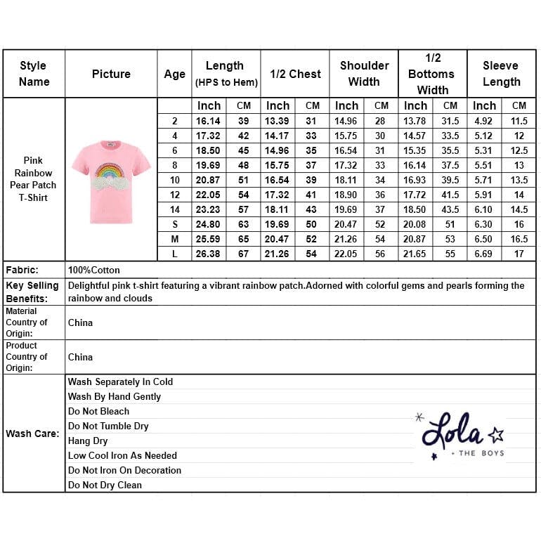 Pink Rainbow Pearl Patch T-shirt