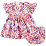 Ruffle Sleeve Baby Dress Set, Pink