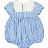 Riviera Blue Stripe Smocked Bubble Romper