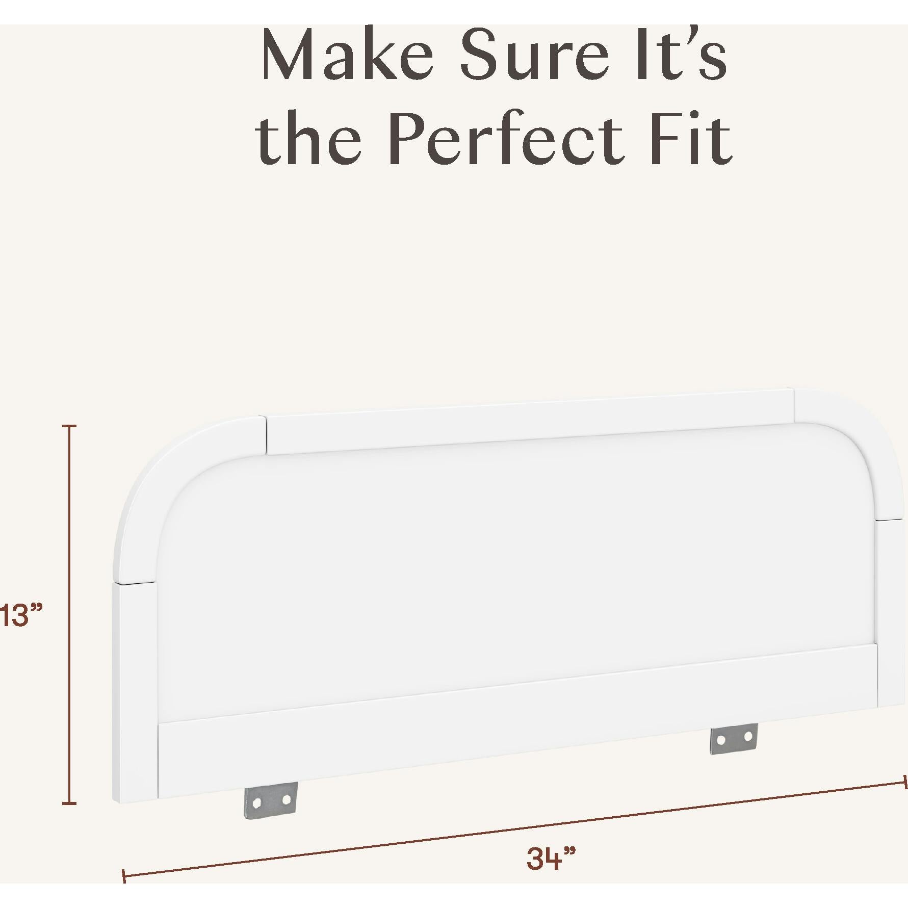 Twin/Full Bed Guardrail in White