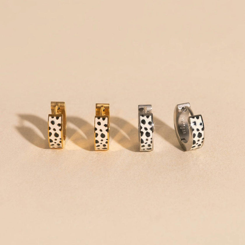 Leopard Chunky Huggie Hoop Earrings