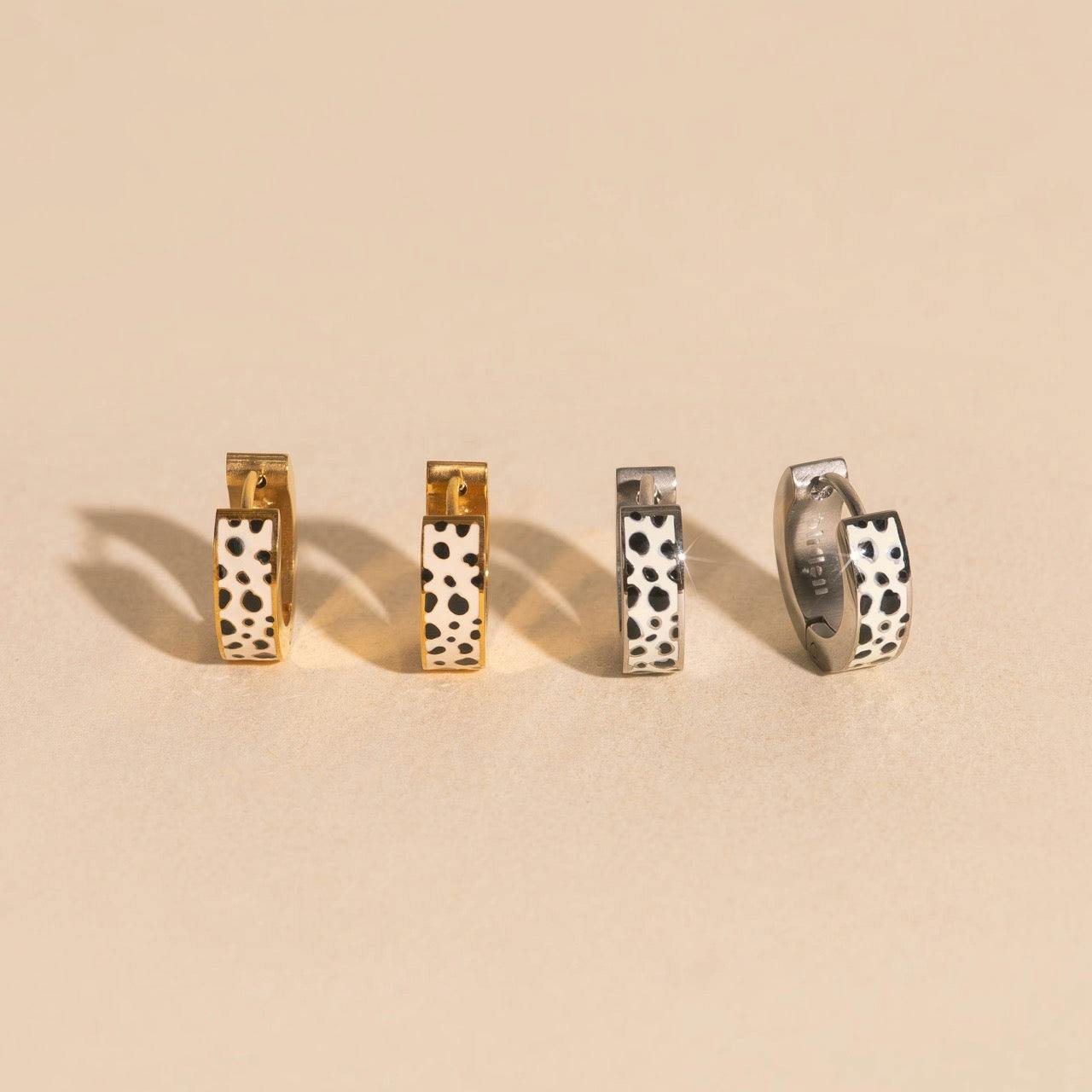 Leopard Chunky Huggie Hoop Earrings