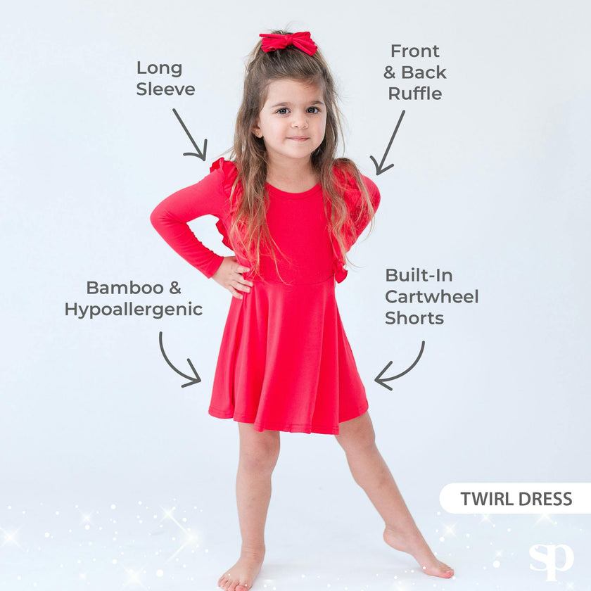 Long Sleeve Ruffle Twirl Dress