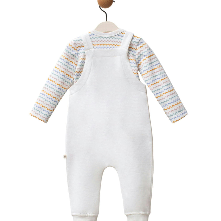 Multicolor Zigzag Overalls Set