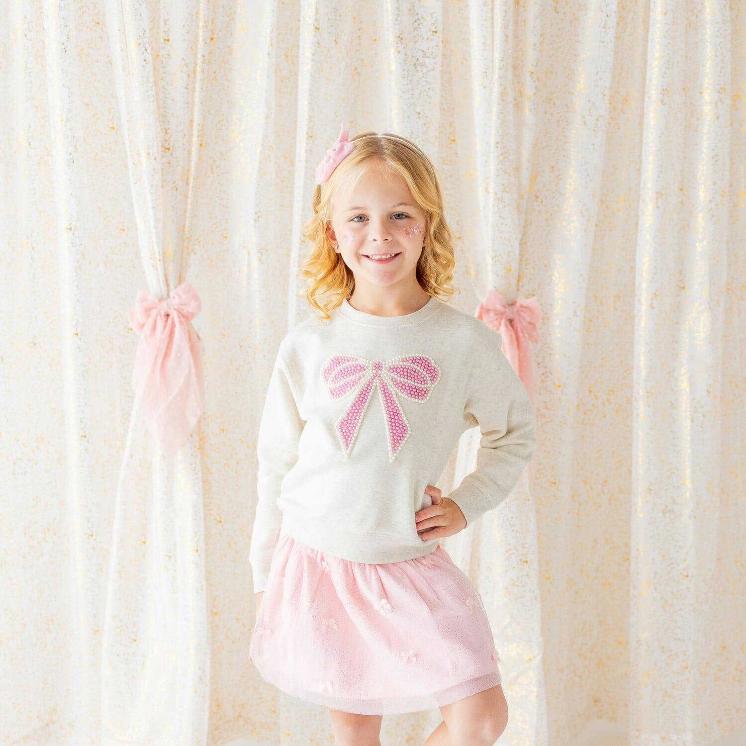 Pretty Pearl Tulle Bow Headband