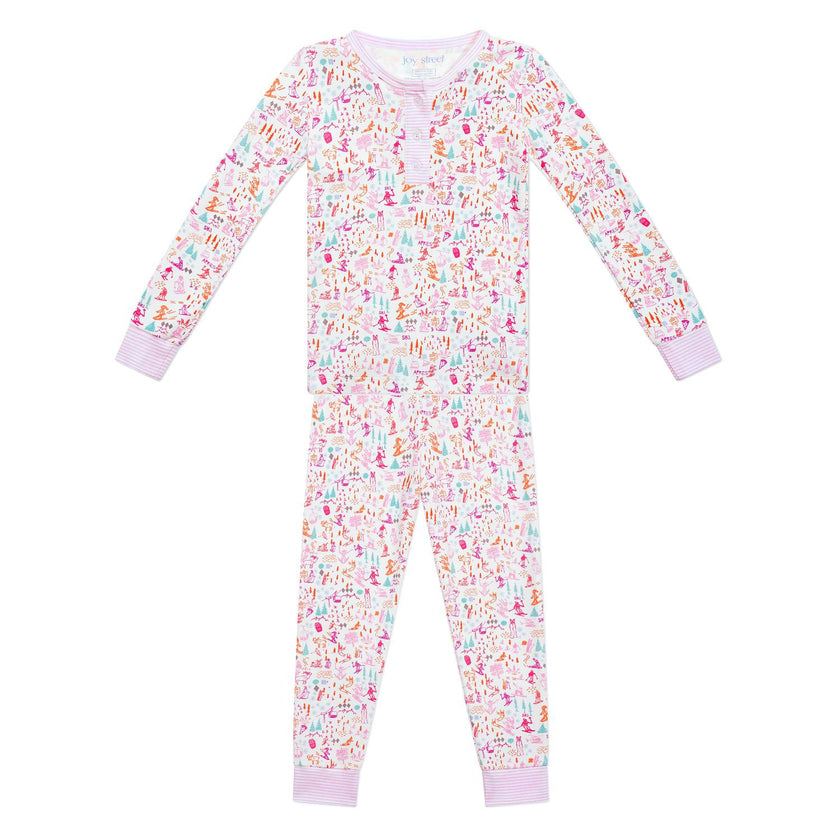 Ski Two Piece Kids Henley Pajamas