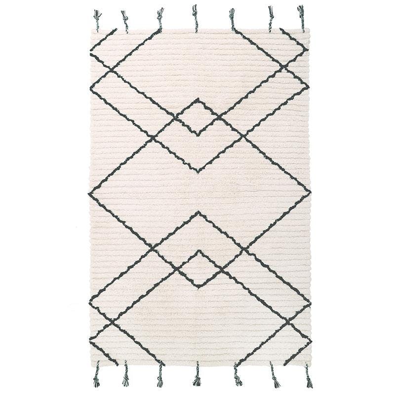 Viktor Braided Tassel Rectangular Rug, Black