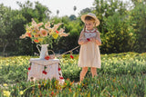 Crochet Collar Dress in Red Dot/Cherry