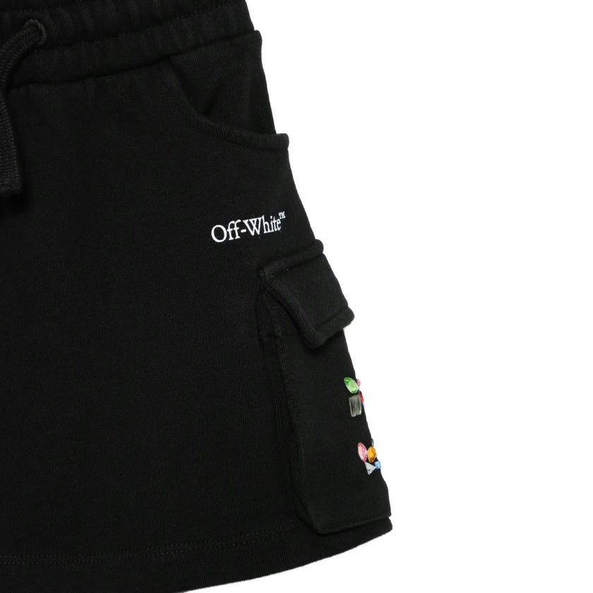 Black Arrow Stones Cargo Skirt