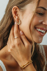 Mini Pearl Hoops