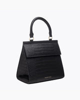 Medium Stylish, Chic Insulated Lunchbox, Black Croc