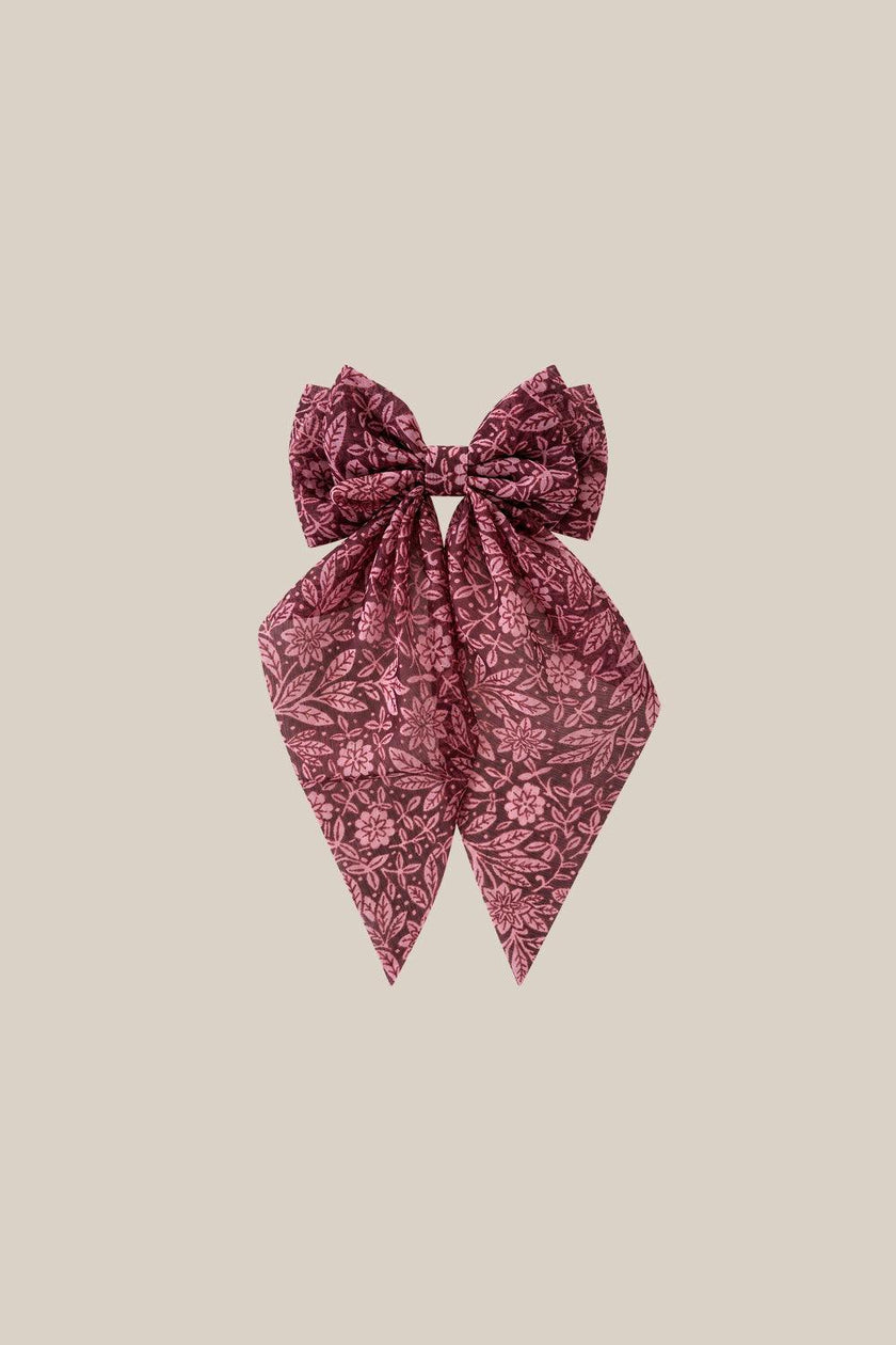 Hair Bows in Garnet Merry Ditsy