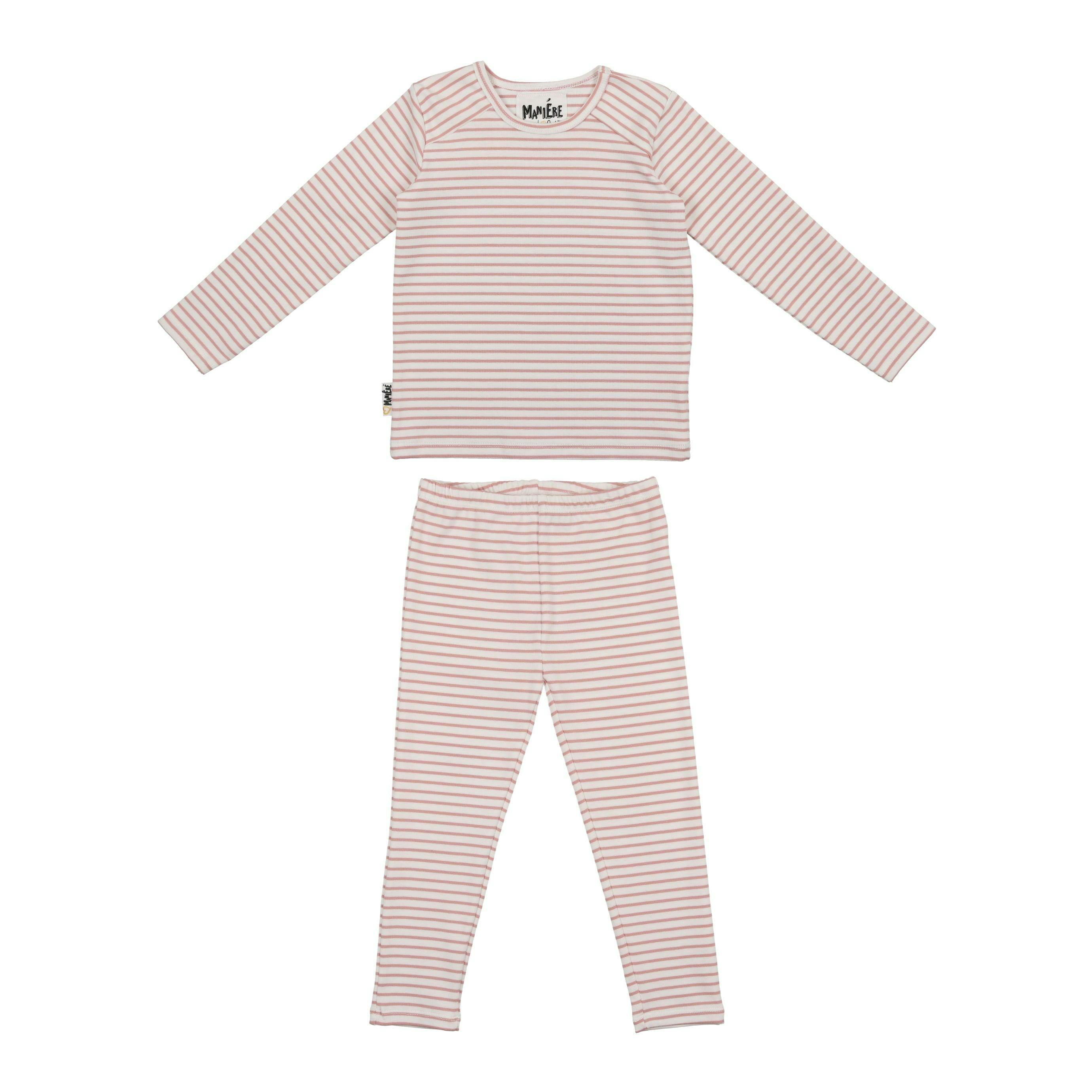 Directional Striped Raglan Sleeve Top & Pant Set