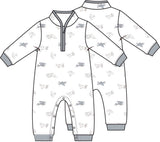 Vintage Airplane Pilots - Zip Neck Romper