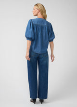 Relaxed Popover Chambray Maternity Shirt
