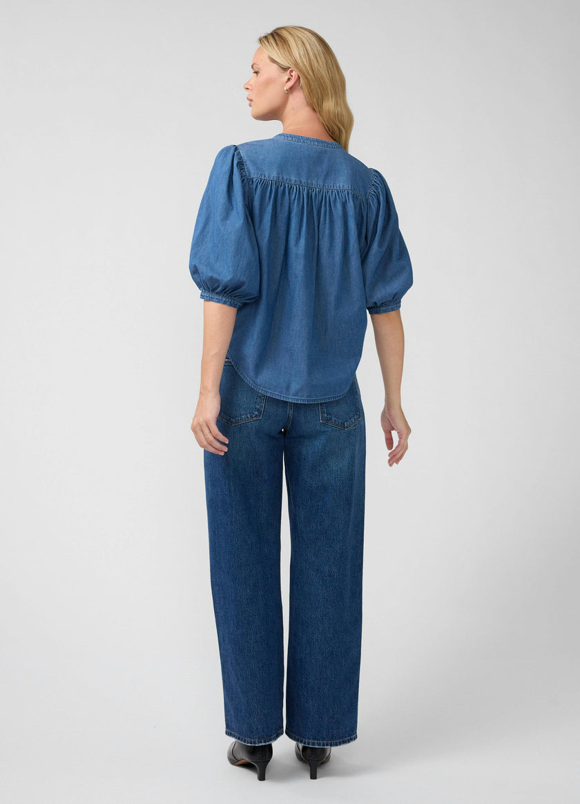 Relaxed Popover Chambray Maternity Shirt