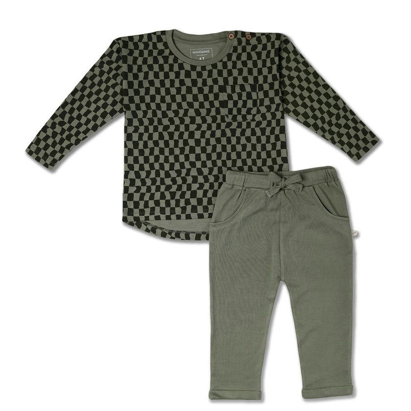 Organic Tee & Foldover Pants Set