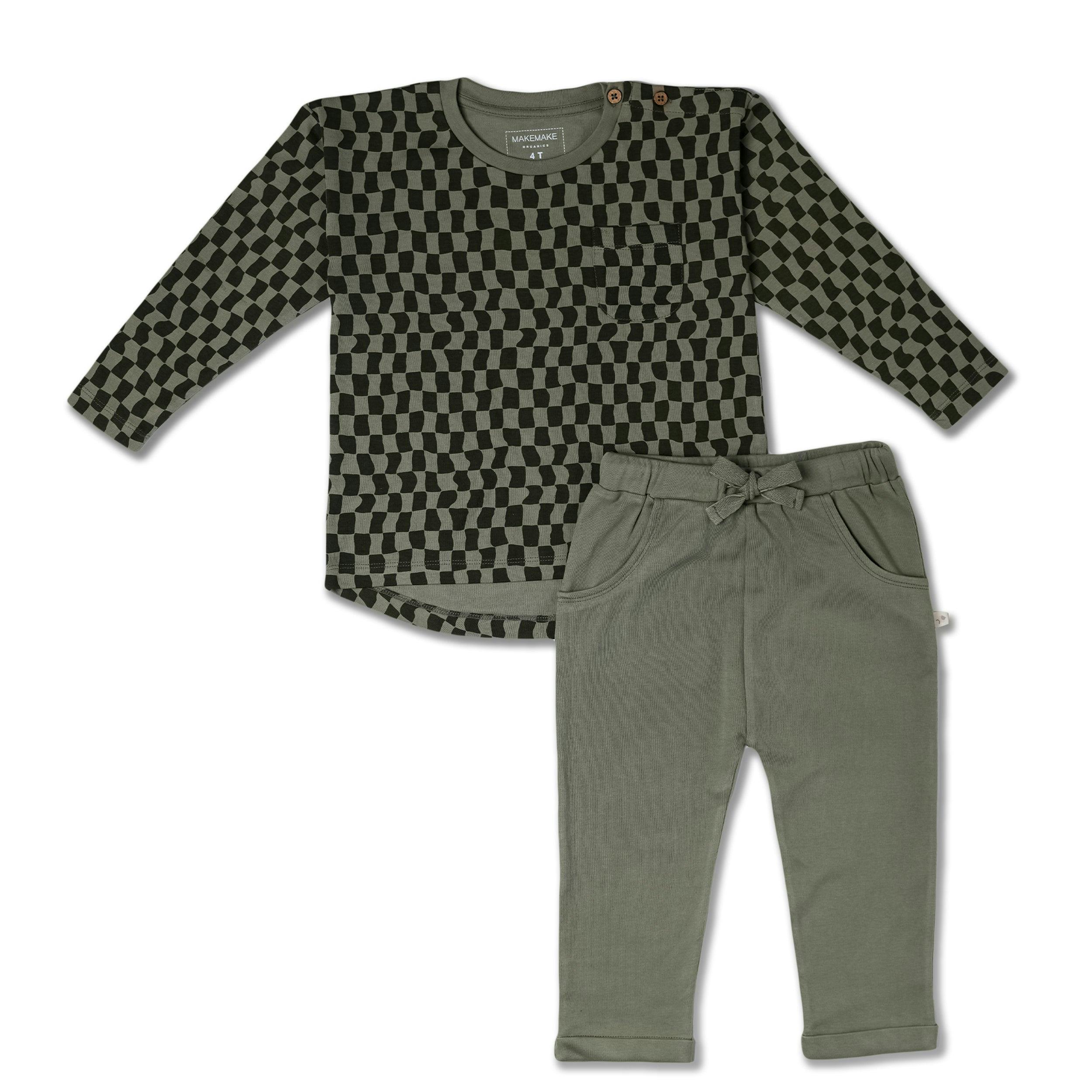 Organic Tee & Foldover Pants Set