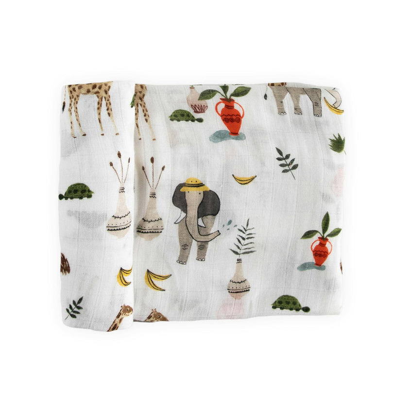 Deluxe Muslin Swaddle Blanket - Safari Social