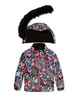 Two Piece Play Snowsuit Black Zebra Print With Pink Pants