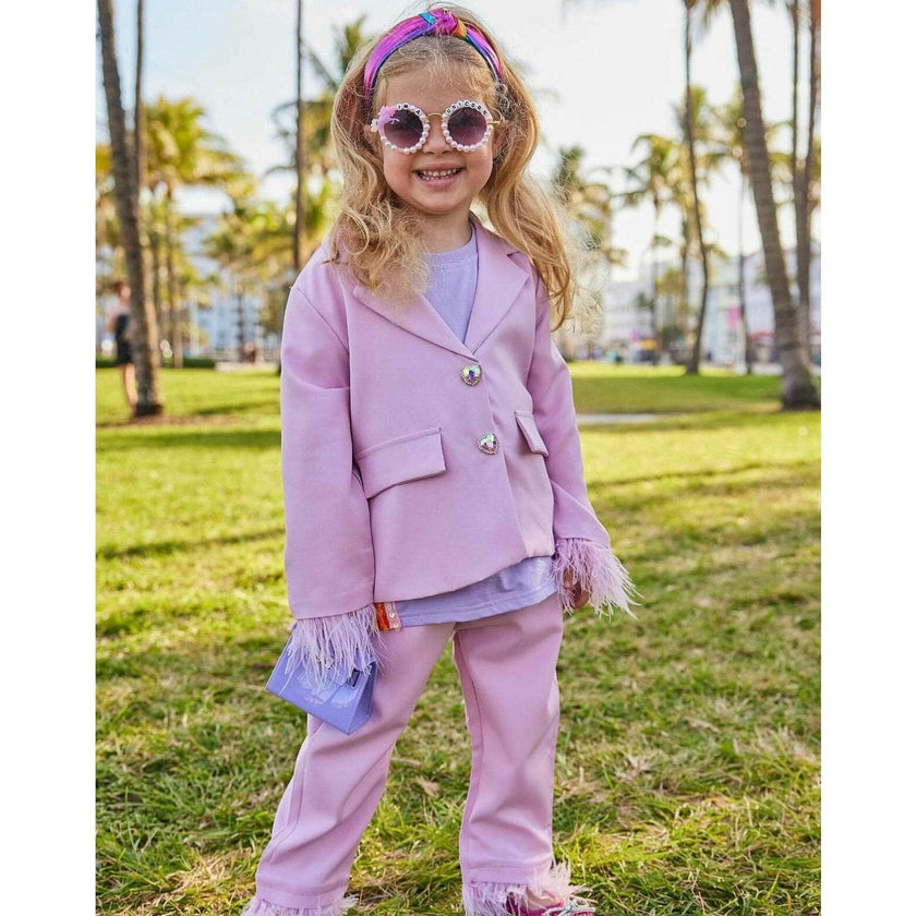 Women’s Feather Trims Suit Lavender