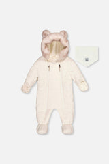 Baby One Piece Snowsuit For Car Seats Off White
