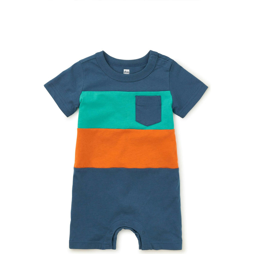 Baby Color-Block Pop Pocket Shortie Romper, Multi