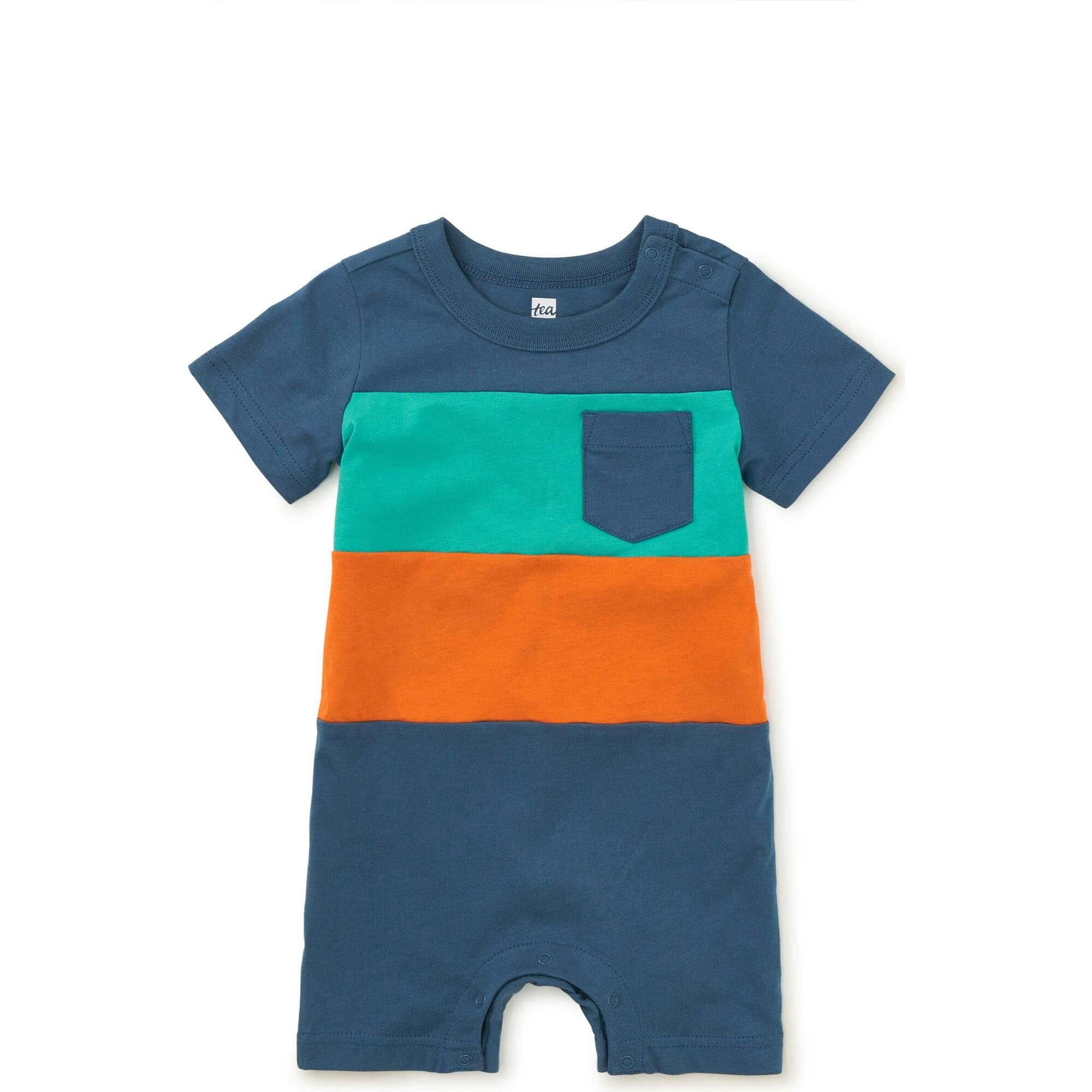 Baby Color-Block Pop Pocket Shortie Romper, Multi
