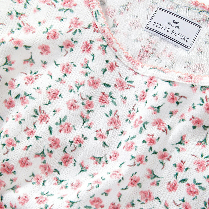 Women's Pointelle T-Shirt in Pink Floral