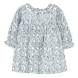 Navy dress with Wonderland rabbit print