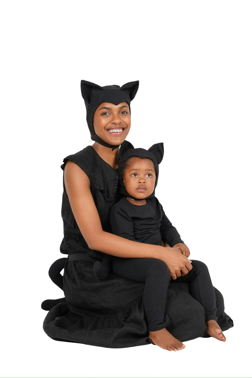 Adult Black Cat Hat & Tail Accessory Set