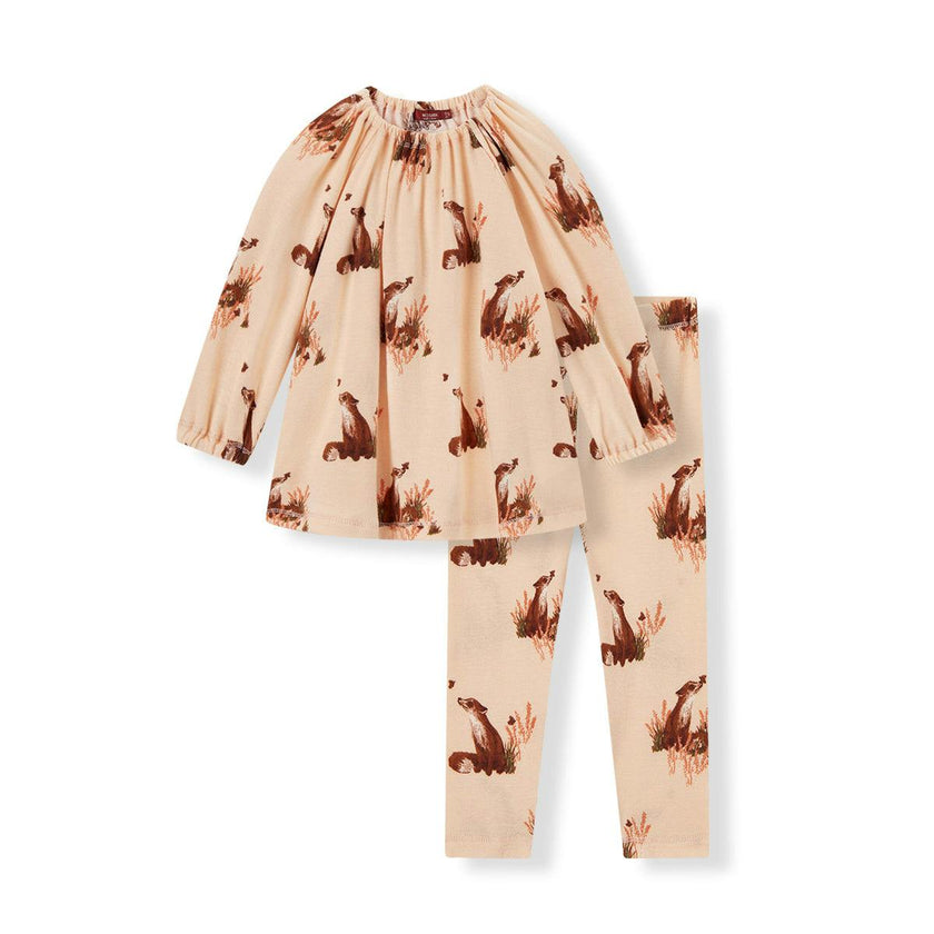 Floral Organic Cotton Dress & Legging Set