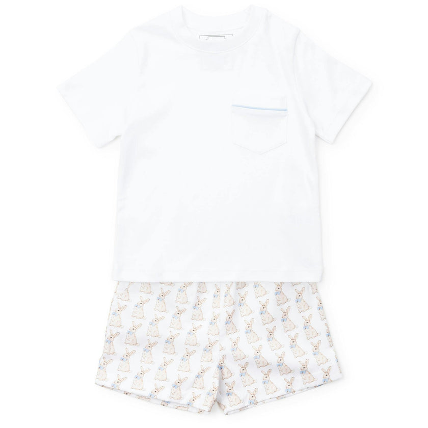 Hudson Boys' Short Set - Easter Bunnies Blue