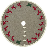 Hand Felted Wool & Sleigh Tree Skirt - Christmas Eve Scene