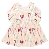 Girls Lame Steph Dress - Antique Candy Canes