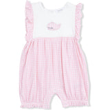 Bubbly Whale with Bow  Pink - Ruffle Playsuit