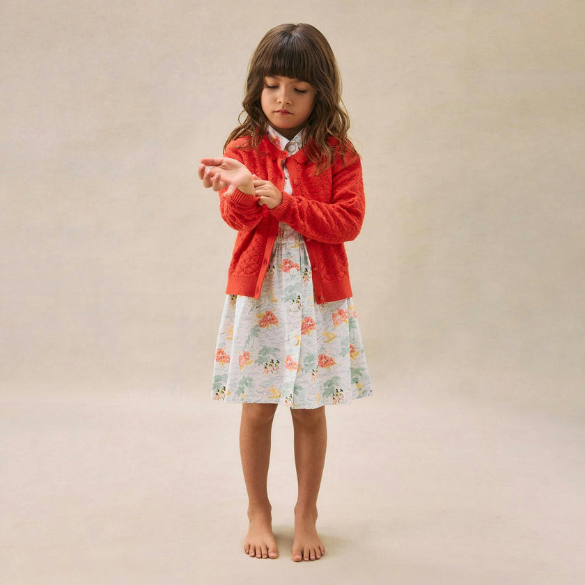 BONPOINT Gisele Island Print Poplin Dress