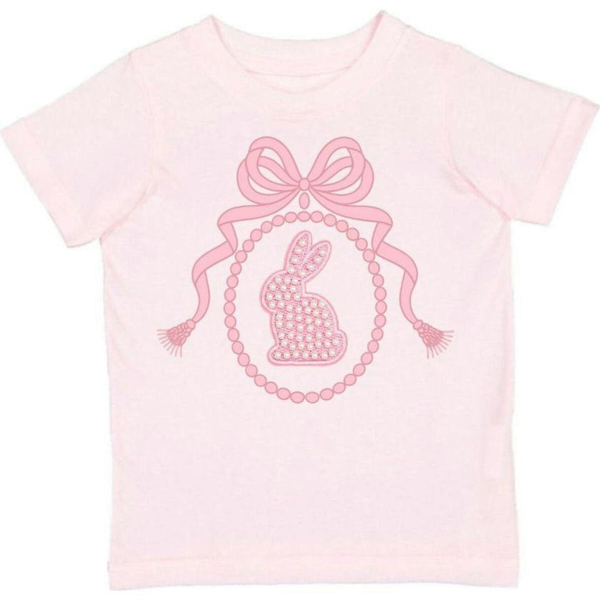 Bunny Locket Pearl Patch Easter Short Sleeve T-Shirt - Ballet