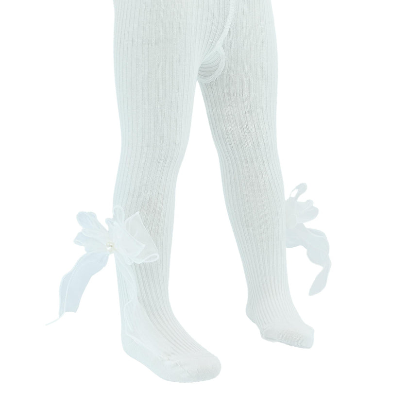 Heart Pearl Ribbon Tights