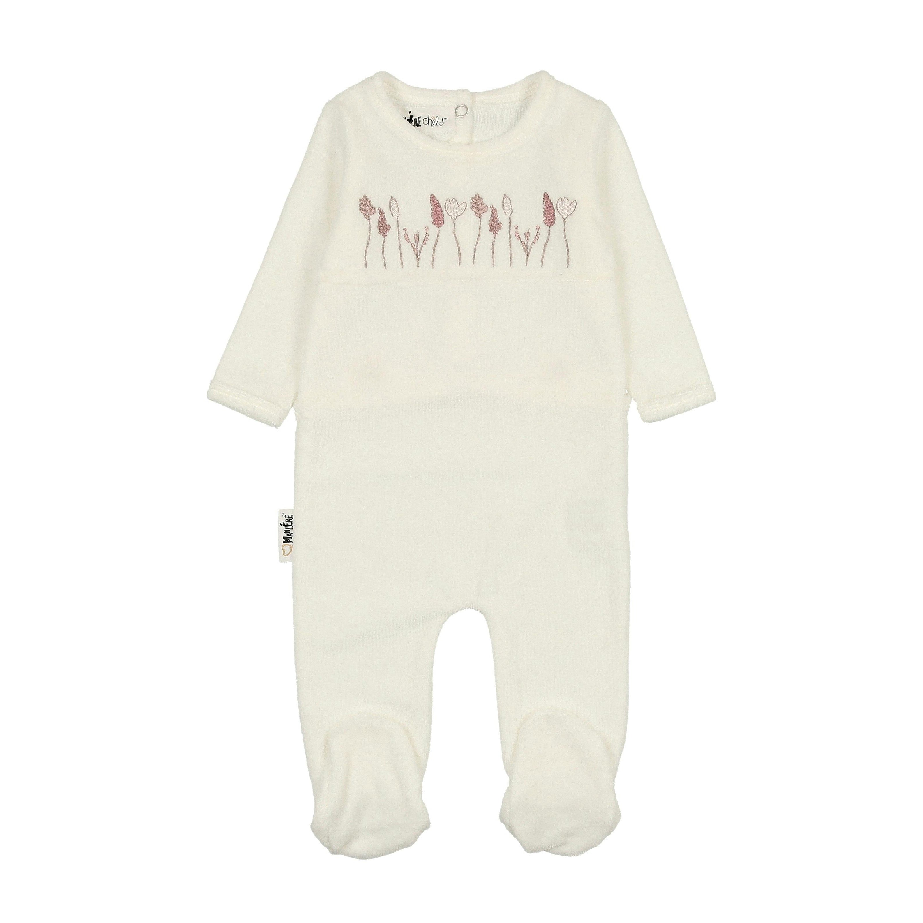 Boys Winter Garden Embroidered Long Sleeve Long Sleeve Footie