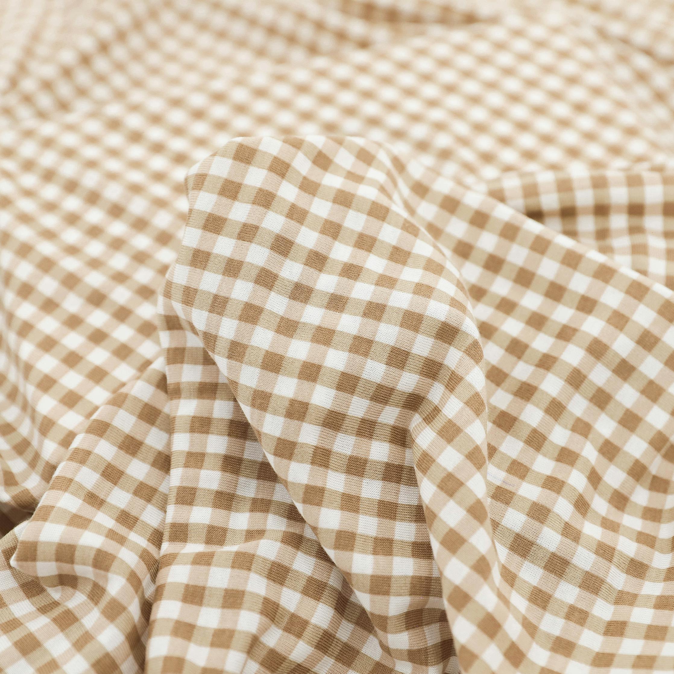 Stretch Knit Swaddle Blanket - Cinnamon Gingham